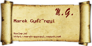Marek Gyöngyi névjegykártya